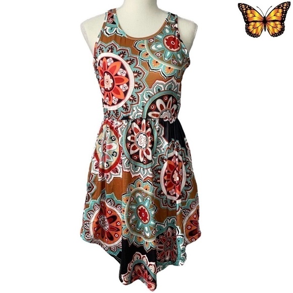Shein Asymmetrical Abstract Floral Print Summer Dress Size Small - Picture 1 of 9